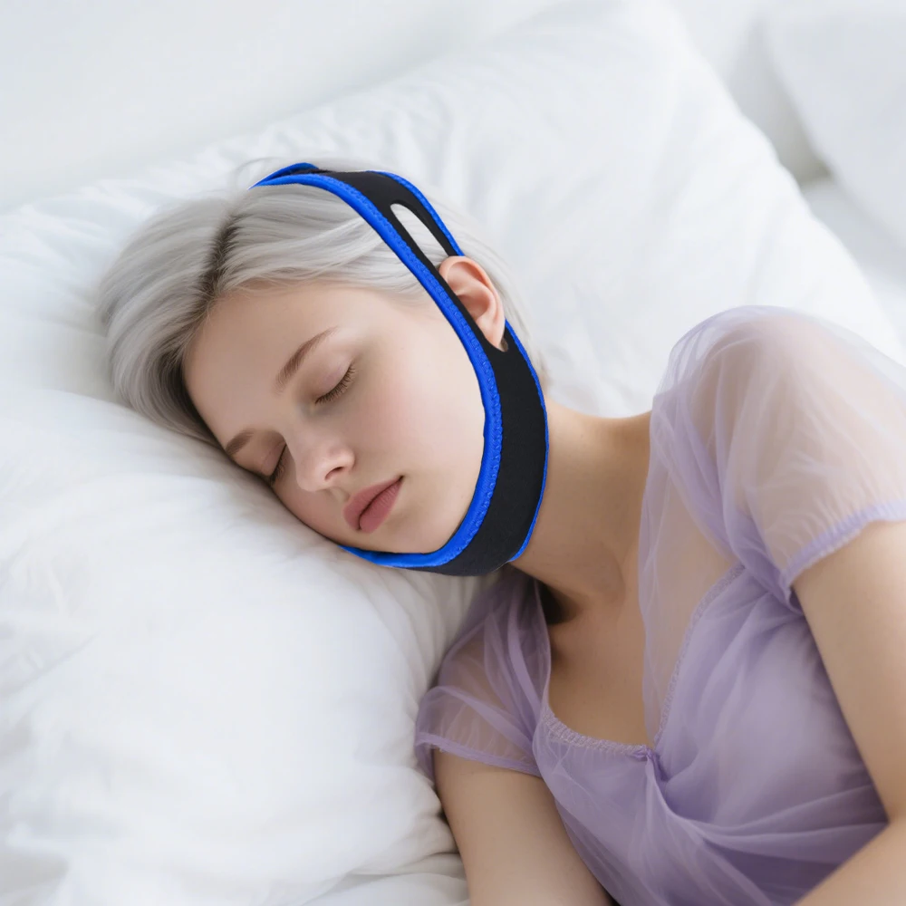 1P Anti Snore Chin Strap Adjustable Snore Belt CPAP Stop Snoring Sleep Apnea Chin Support Straps Health Care Sleeping Aid Tools
