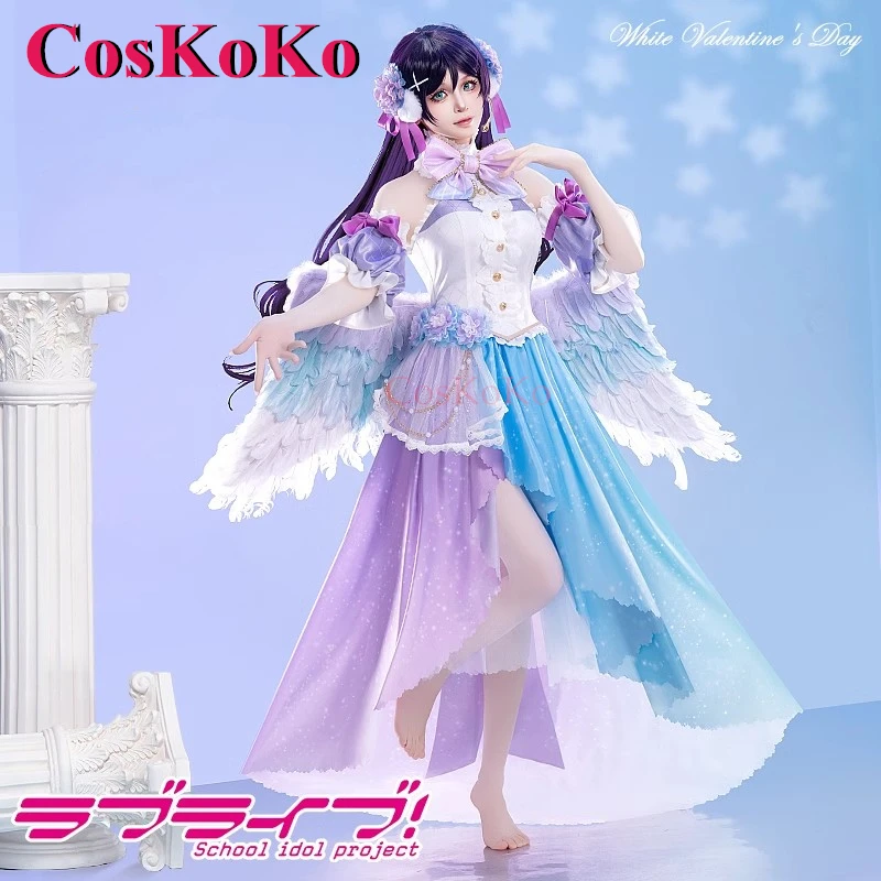 

CosKoKo Tojo Nozomi Косплей Аниме LoveLive Костюм Белый День Святого Валентина Ангел Милое Платье Хэллоуин Вечеринка Ролевая Игра Одежда
