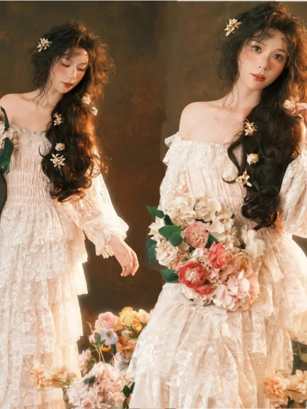 

Ретро-фотостудия: Новое поступление! Платье в стиле масляной живописи для фотосессий в саду. Модное винтажное платье для женщин. Одежда для художественных фотосессий.