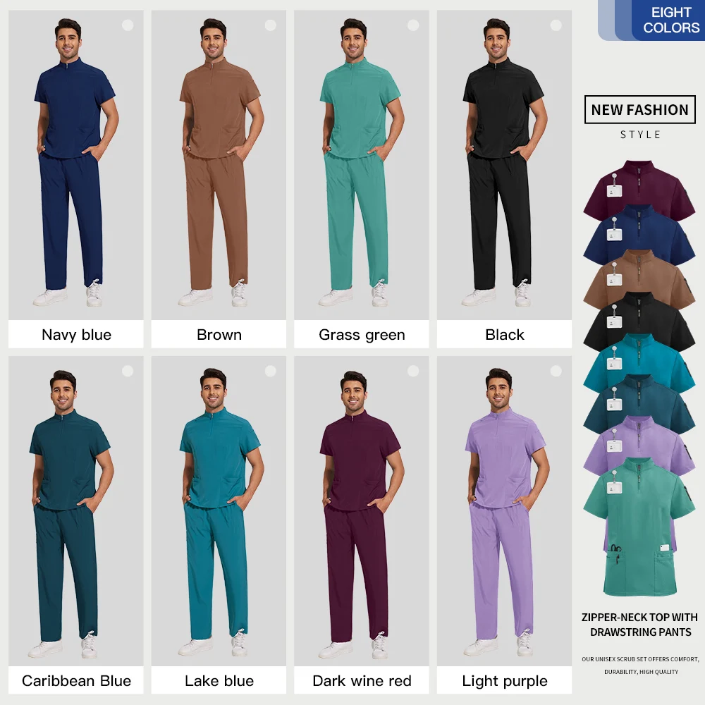 Uniformes médicaux pour hommes, uniforme chirurgical à taille élastique, ensemble de gommage pour animaux de compagnie, robes chirurgicales d'hôpital, costumes, accessoires d'infirmière, Costume de médecin