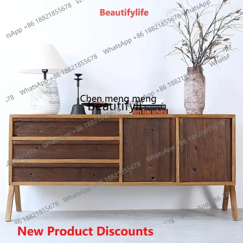 

ss8350 Обеденный боковой шкаф из массива дерева в стиле ретро, средневековый вход, витрина, кровать и хранилище для завтрака, чайный короткий шкаф