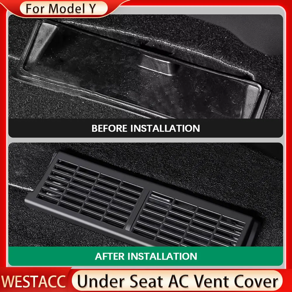 Car Rear Under Seat AC Vent Cover per Tesla Model Y Modely 2020-2023 2Pcs Anti Dust Air Conditioner Outlet Pad Case accessori