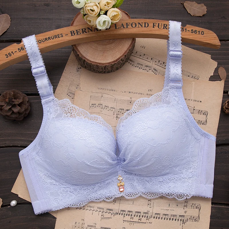 Fashionable Sexy Non-magnetic Underwear, Women Gathered Without Steel Ring, Thickened Bra, Adjusted Side Breast, Thin Student