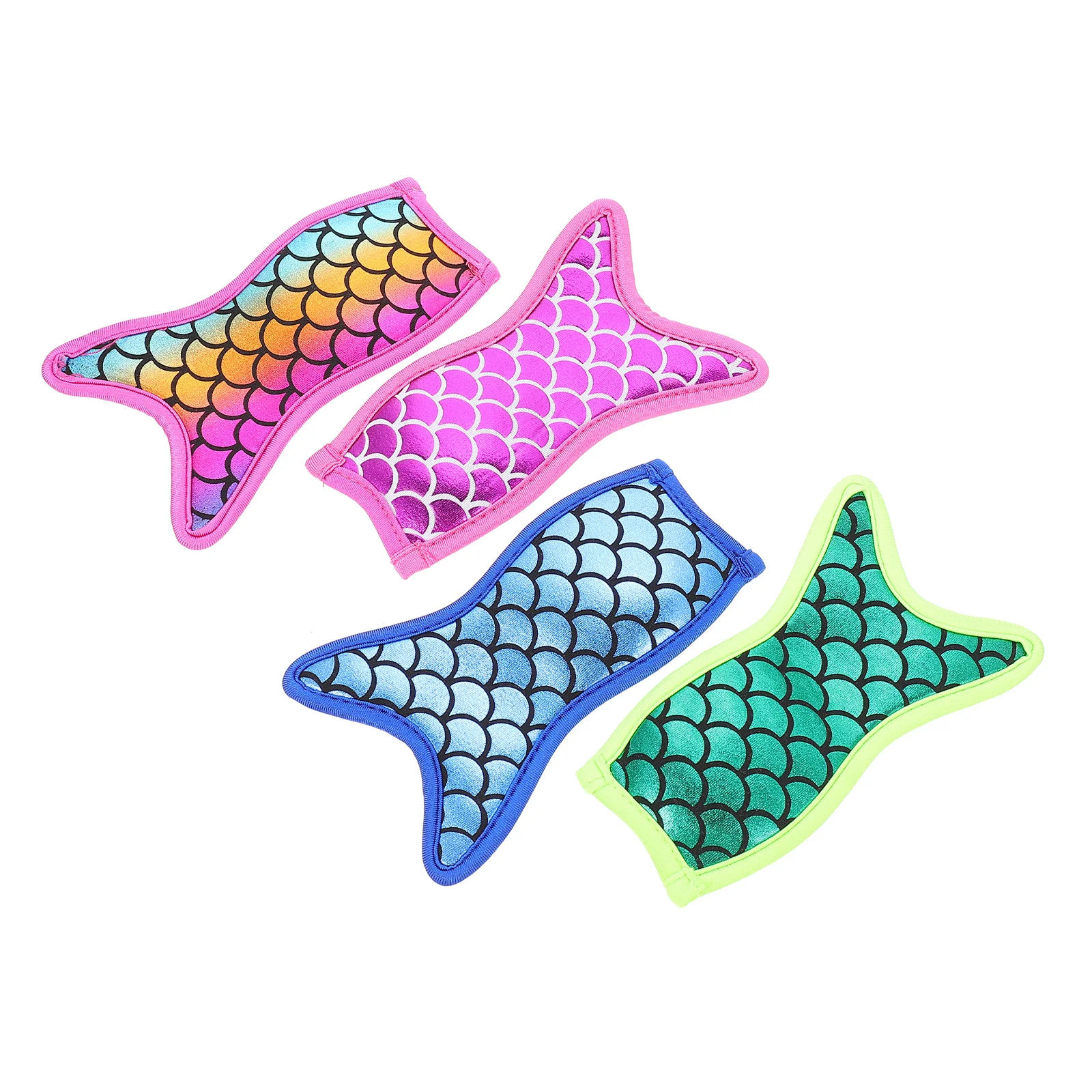 4 Pcs Mermaid Lolly Covers Neoprene Holders Kids Ice Stick Sleeves Protective Cases Multi Color Universal Fit Ice Cream