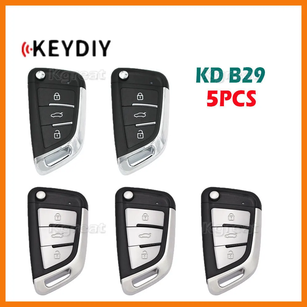 5pcs KEYDIY KD B29 Metal Multifunctional Remote Key 3 Buttons KD B Series Car Remote Key for KD900/KD-X2/KD-MAX Key Programmer