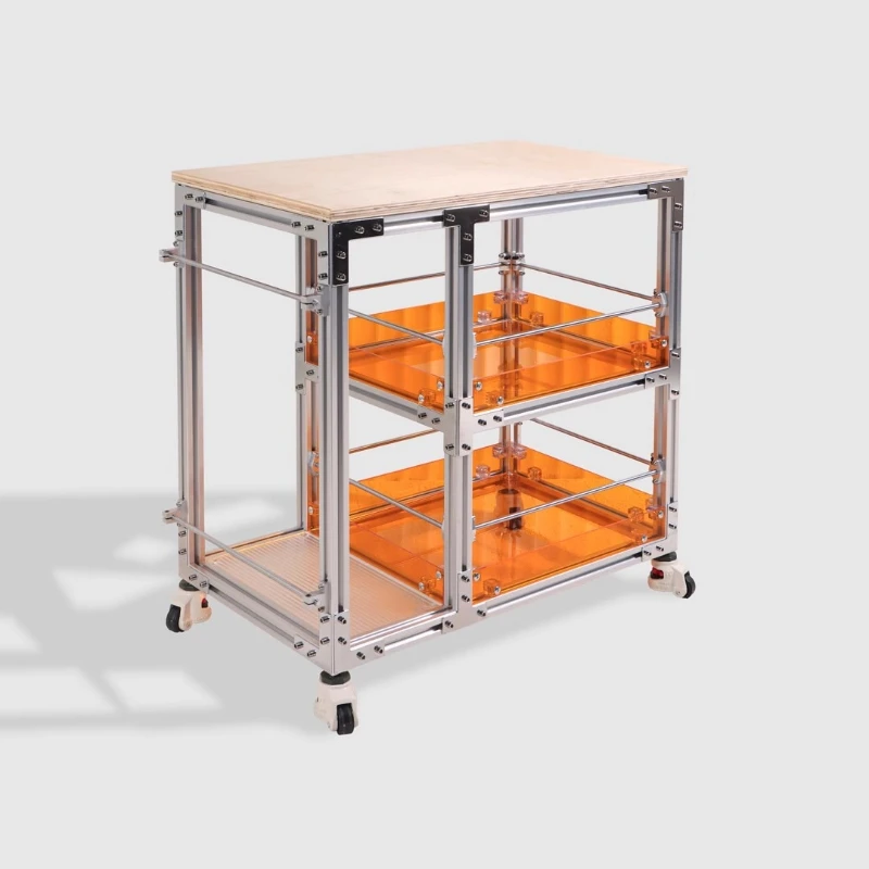 

Aluminum profile ocean plate tea cabinet Japanese trolley movable tea table acrylic rack