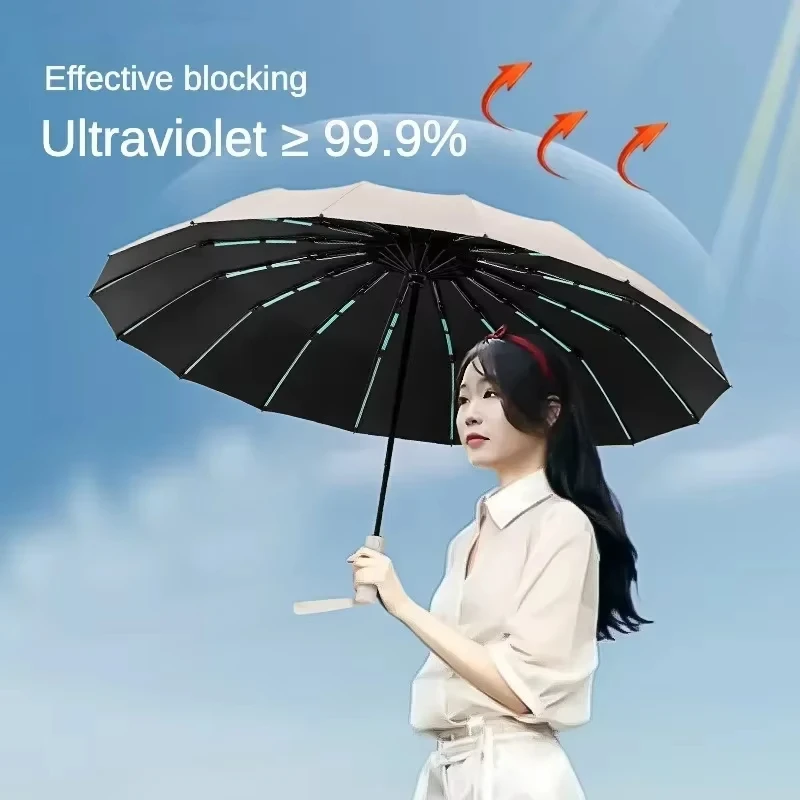 60 Knochen Super winddichter Regenschirm Allwetter-Regenschirme Große Größe Herren Automatischer Business-Regenschirm UV-Schutz Damen-Sonnenschirm – Detail 2