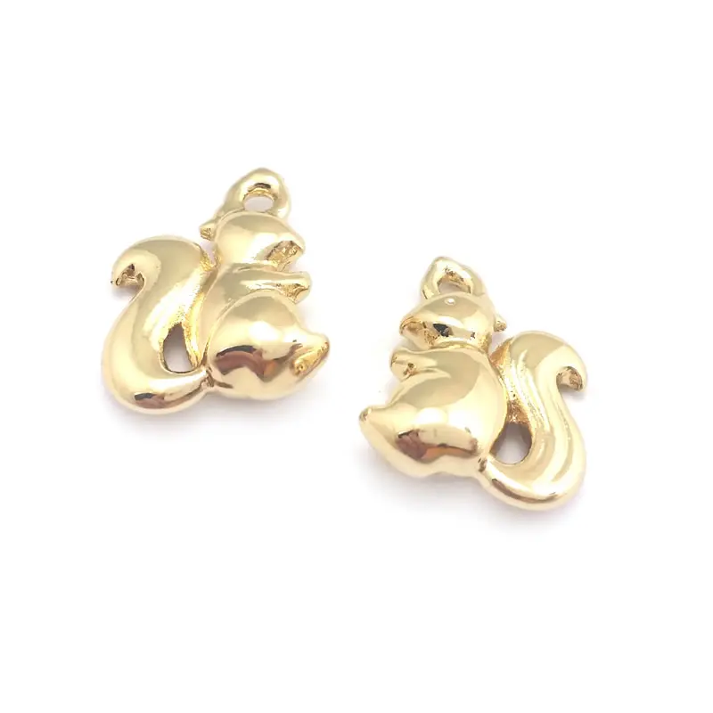 10PCS 18K Gold Color Brass Squirrel Charms Pendants High Quality Diy Jewelry Making Necklace Earrings Accessories for Women