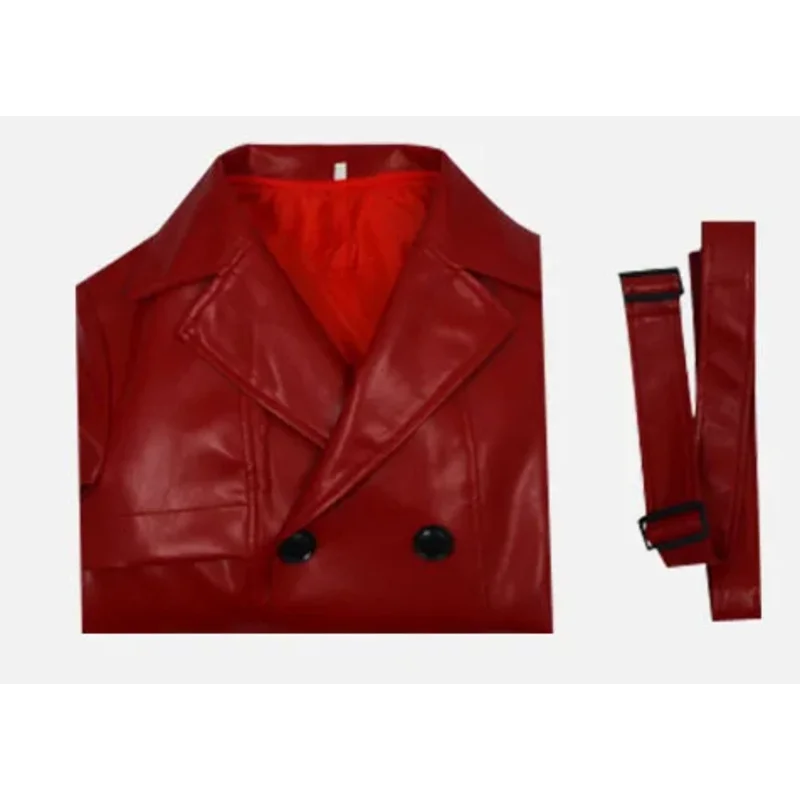 AIAI 2025Mr Scarletella Game Homicipher The Enigmatic Antagonist Cosplay Costume Red Trench Coat Women Men Holloween Customized