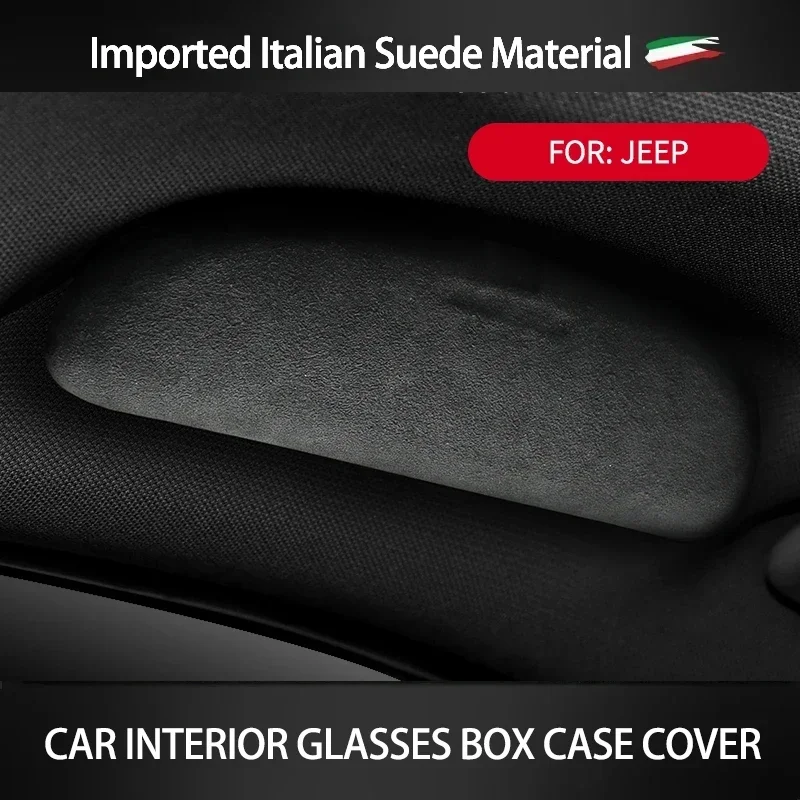 

For Jeep Compass Renegade Specialized Premium Suede Car Glasses Case Refitted Roof Handle Sunglasses Box Storage Holder