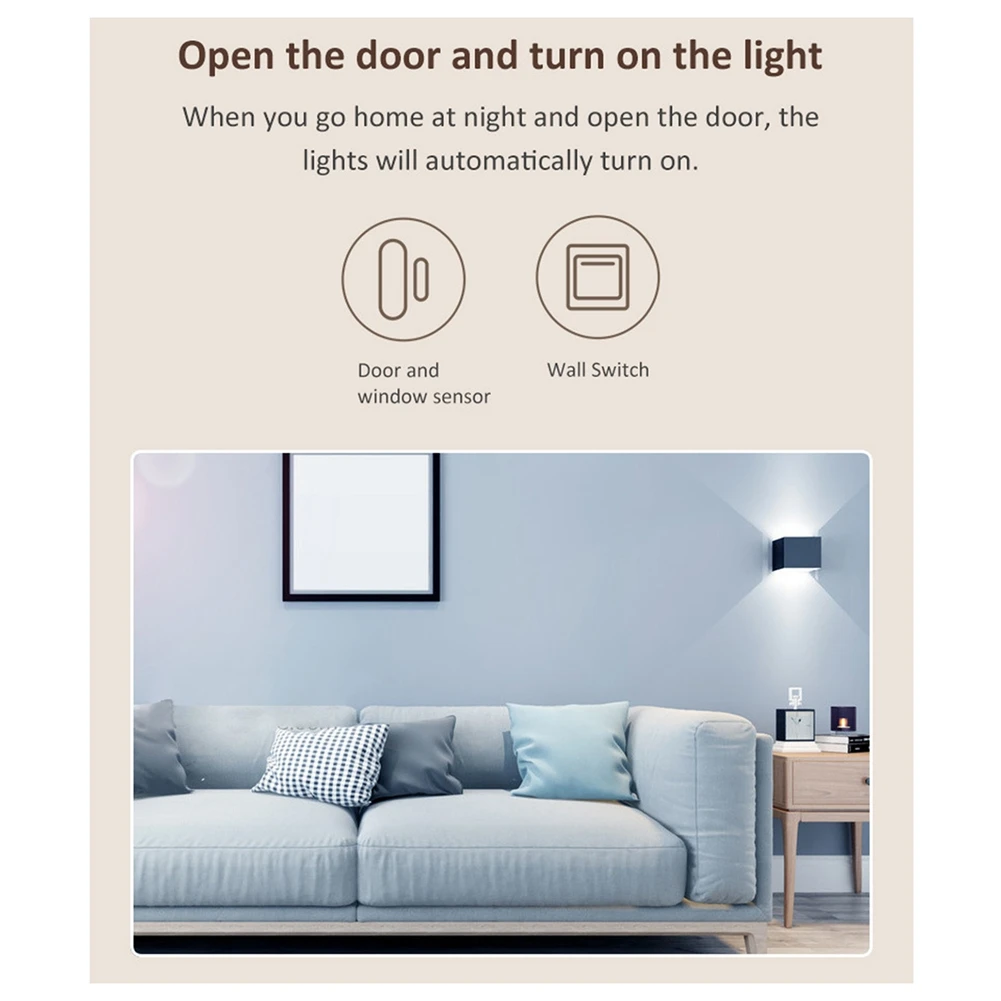 B27B Tuya Wifi Smart Door Magnetic Sensor App Control USB Wireless Door & Window Sensor Door Magnetic Alarm Detector