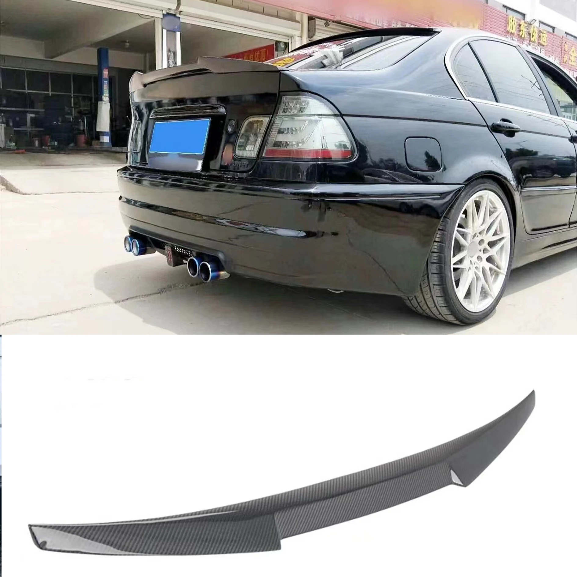 

Suitable for BMW 3 Series E46 M4 style rear trunk lid spoiler carbon fiber black car sports modification kit 1990-2005