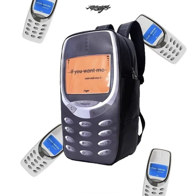 2025 Persoonlijkheid Vintage Telefoontassen Y2k Esthetische Streetwear Vrouwen Studenten Schooltassen Hoge capaciteit Grappige Ins Rugzakken Mannen