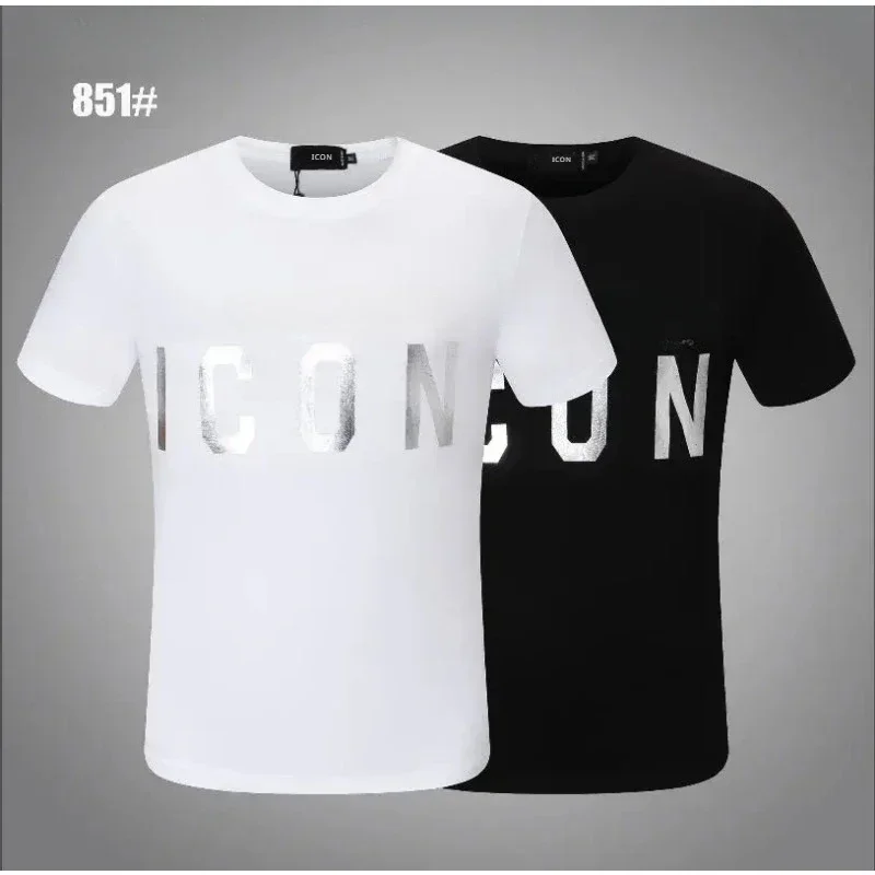 2024 Light Sliver ICON Printed Dsq2 Men Cotton Letter Slim Fit T-shirt Tops 3D Shirt M-3XL