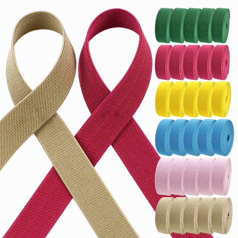 

20/40Meters 10mm Nylon Elastic Band Jeans Waistband Color Rubber Bands Garment Belt Trimming Stretch Tape DIY Sewing Accessories