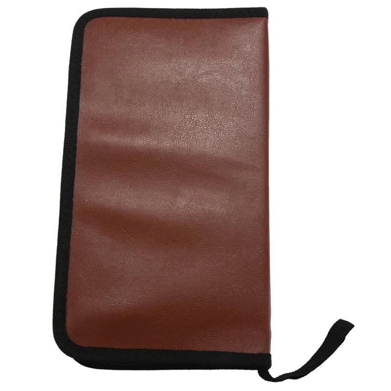 حقيبة تخزين جلدية محمولة SCLS 4X 80-Discs حقيبة تخزين بسحاب لألبوم القرص الصلب CD DVD - بني