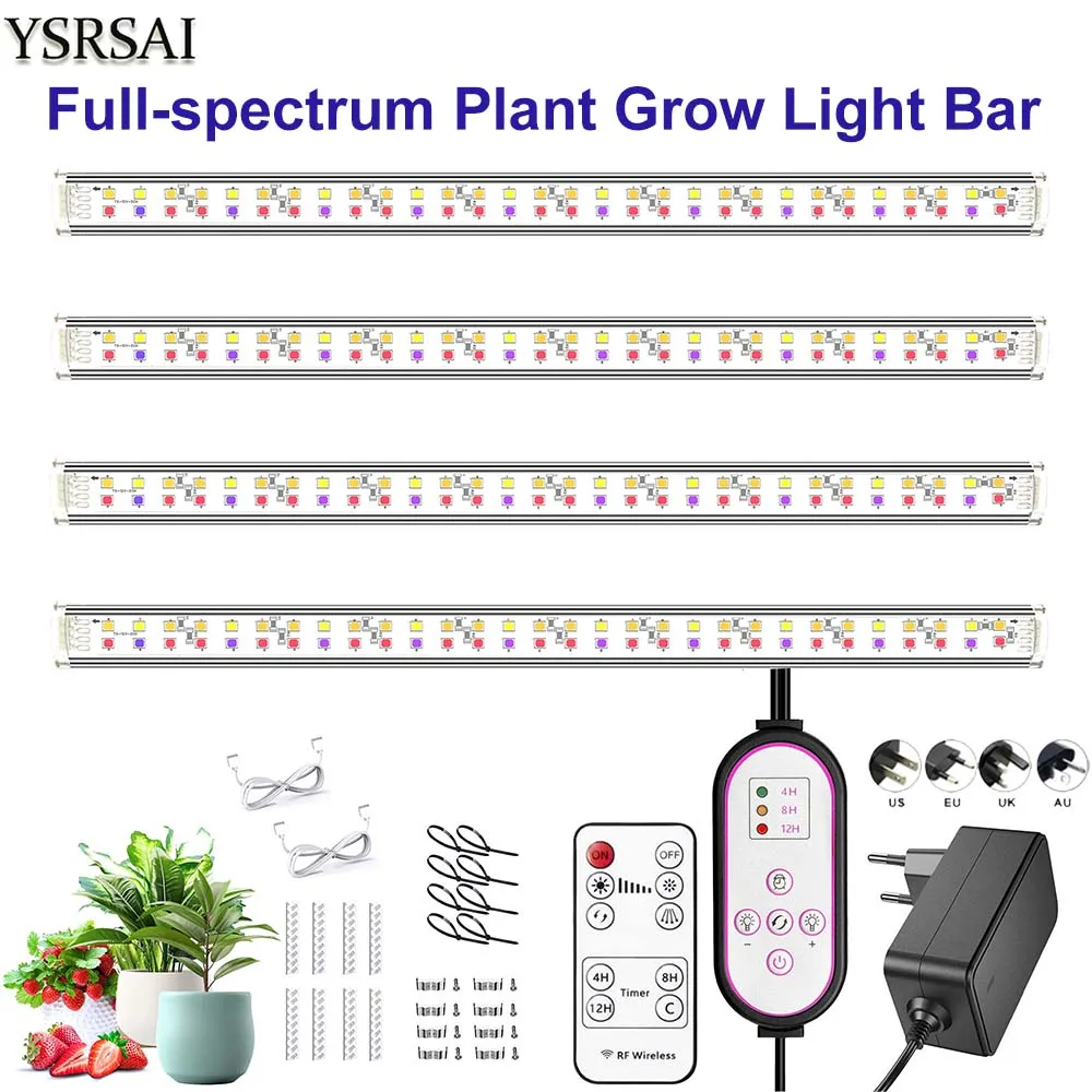 planta de espectro completo crescer luz bar facil instalacao temporizador de controle remoto regulavel para prateleira estufa interior 120240 granulos 01