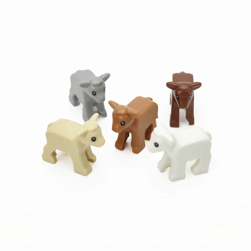 Compatible With LEGO New Farm Animals Sika Deer/Sheep/Goat/Lamb/Baby Cub MOC Building Blocks Pasture Zoo Pet Bricks Toys