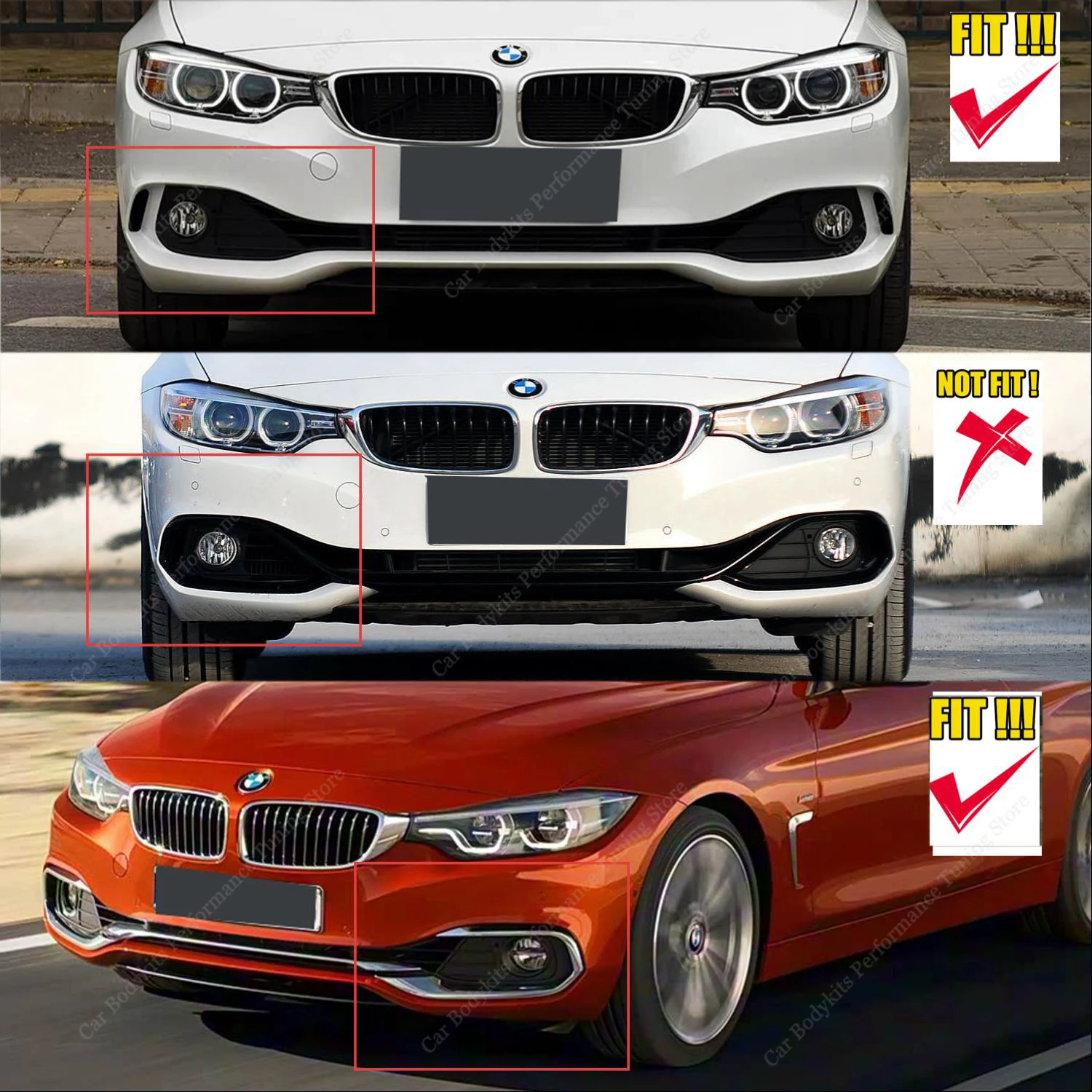 Front Bumper Lip Spoiler Splitter Diffuser Retroft For Bmw F32 420d 430d 430i Non-M Sport 2-Door Coupe 2013-2020 Bodykits Tuning