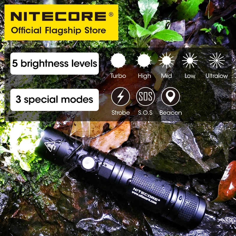 Nitecore-linterna en forma de L MT21C, luz de trabajo ajustable de 90 °, multifunción, succión magnética EDC, CREE XP-L HDV6