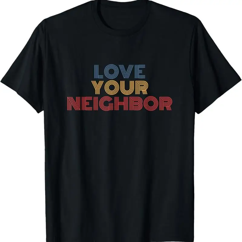 

Винтажная футболка в стиле ретро 70-х годов Love Your Neighbor
