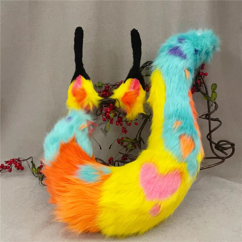 Nuevo trabajo hecho a mano Yeager Qinwu Orejas de zorro aro para el pelo cola Fursuit para elegir accesorios de disfraz hechos a medida