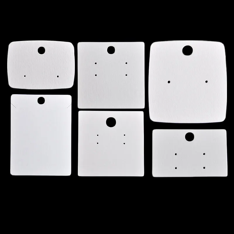 

30pcs/lot White Jewelry Packing Paper Cards for DIY Earrings Necklaces Display Holder Blank Hang Price Tag Cardboard Custom