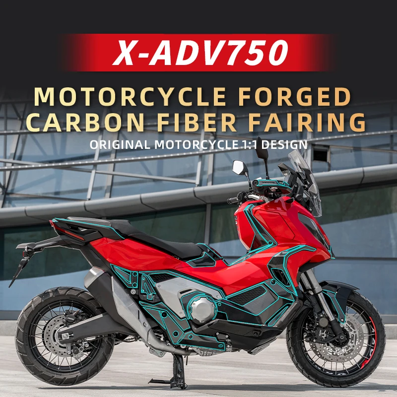 Used For HONDA X ADV750 2021Years Carbon Fiber Decoration Protection Stickers Kits Of  Motorcycle Accessories Plastic Refit