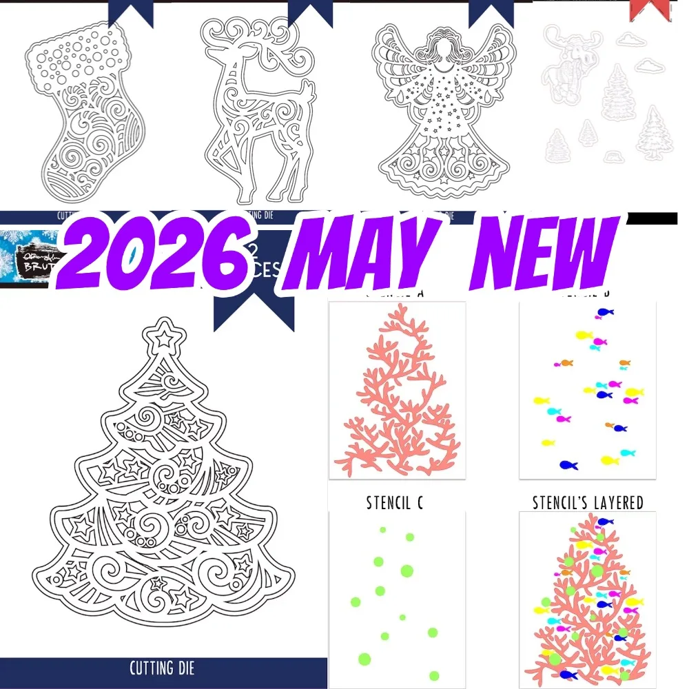 HOLIDAY REEF Layering Stencil Metal Cutting Dies For DIY Scrapbooking Crafts Maker Photo Album Template Handmade 2026 New