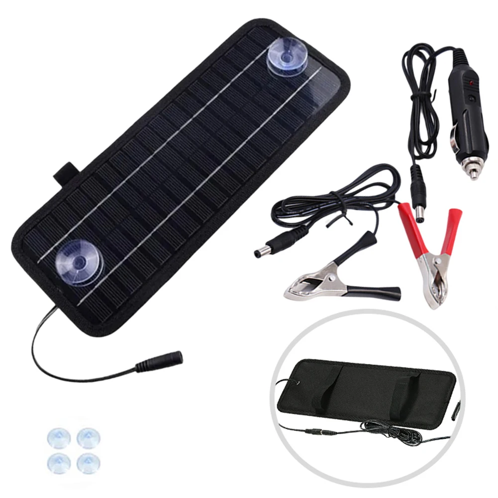 Camping Road Trip 12V Solar Charger Solar Panel For Vehicle Battery Efficient Battery Charger Suction Cup Mounting