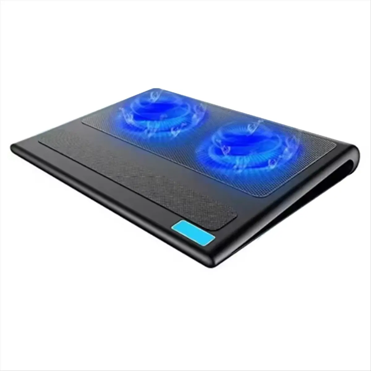 ☶❈＊♥AC1056-Laptop Cooler Base Metal Mesh Gaming Laptop Stand 2 Fans USB Interface Air-Cooled Silent Cooling Device
