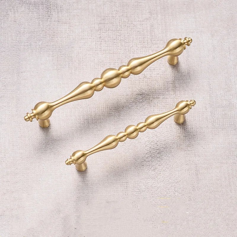 New Style Brass Handle Modern Simple Cabinet Door Gold Light Luxury Wardrobe Cabinet Shoe Cabinet Drawer Nordic Brass Handle