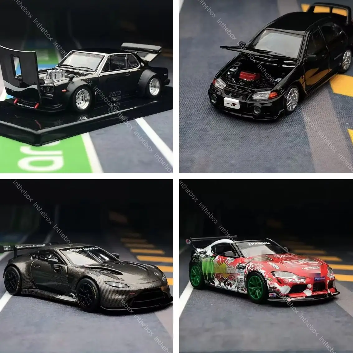 

In theBoxToys Store Pop race 1/64 Lancer Evo IV Skyline GT-R GT3 GR Supra Super Car Diecast Model Car