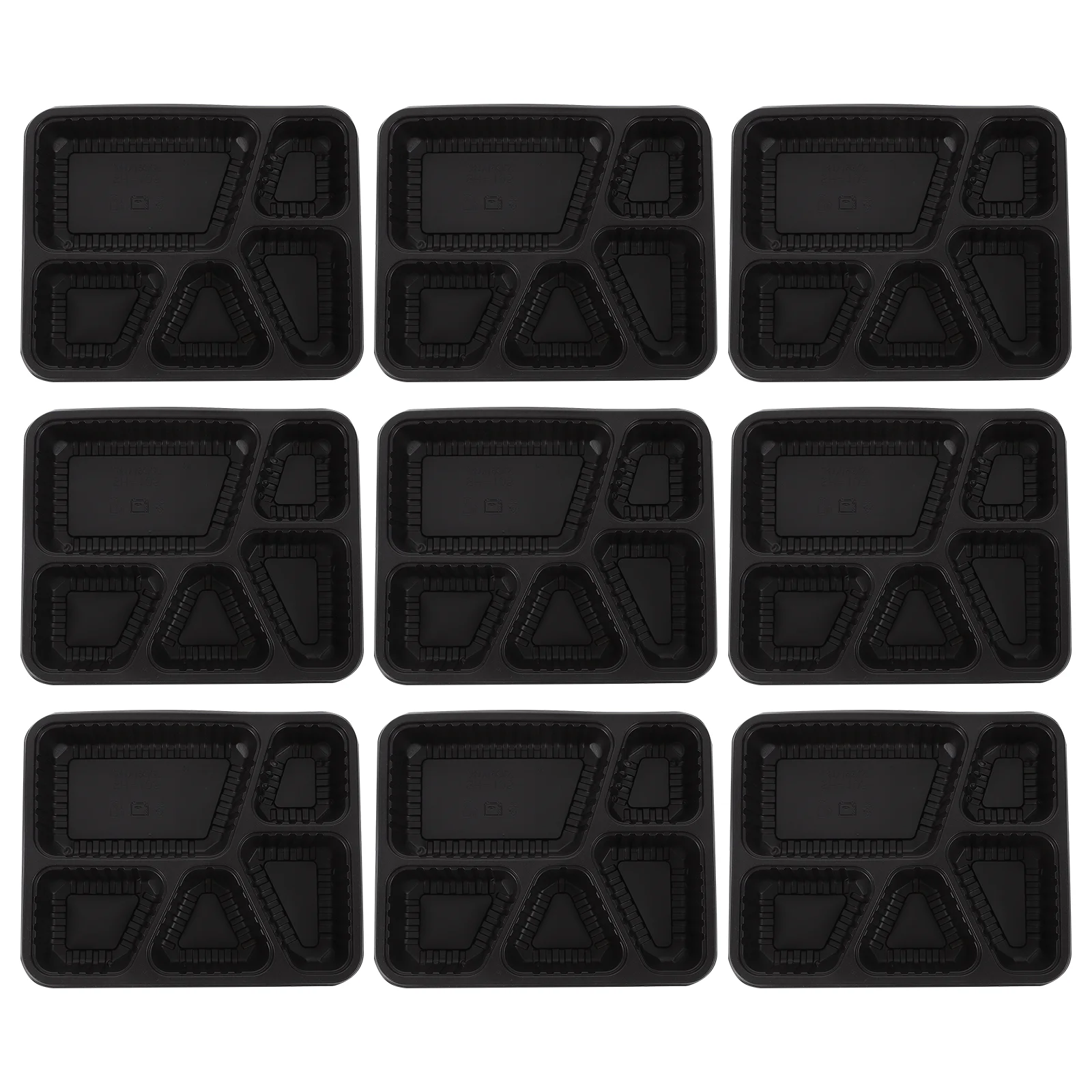30pcs 5 Compartment Meal Prep Containers with Lids Stackable Food Storage Box Microwave Safe Lunch Box for Shop Restaurant (Blac