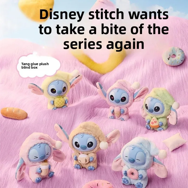 New Disney Stitch Eat Some Thing Before Sleep Series Vinyl Blind Box Bag Pendant Cute Doll Mystery Box Toy Adult Gifts