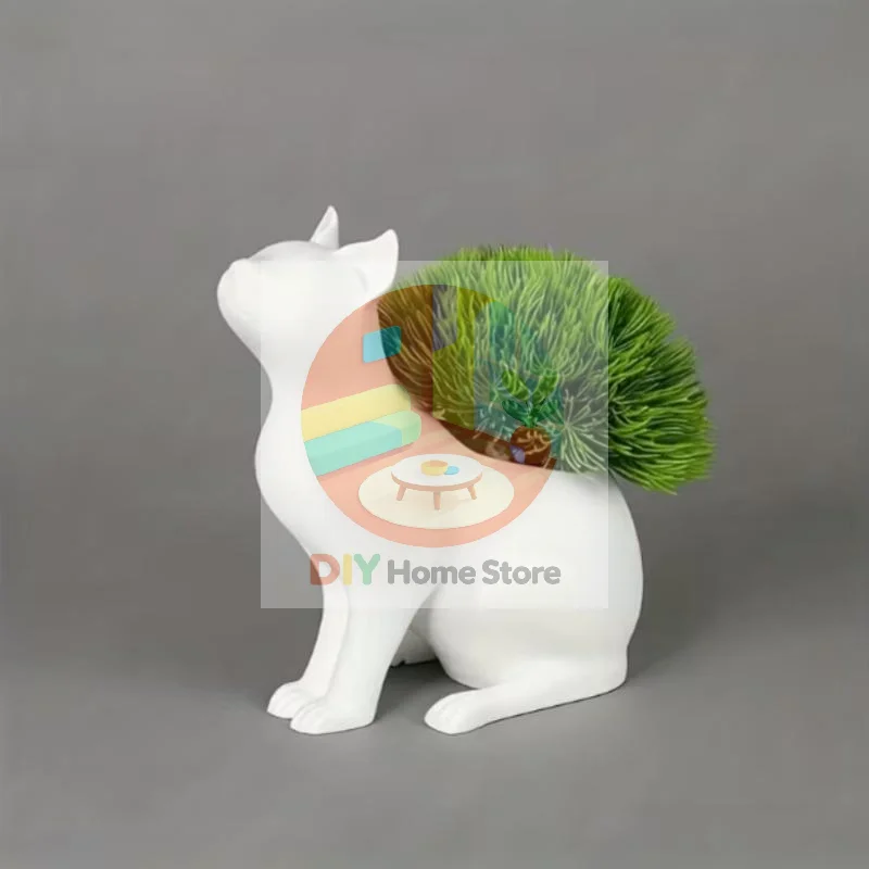 3D Printing Flower Pot Creative Cute Cat Plastic Flower Pot Animal Creative Home Decoration Plant Pot Holder Living Room