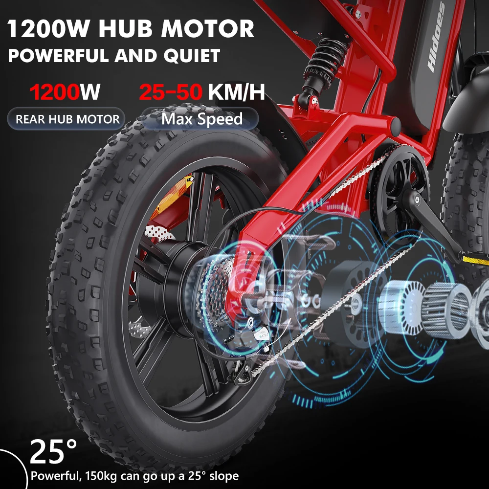 Hidoes B6 Electric Bicycle 1200W Powerful Motor 48V15.6AH Lithium