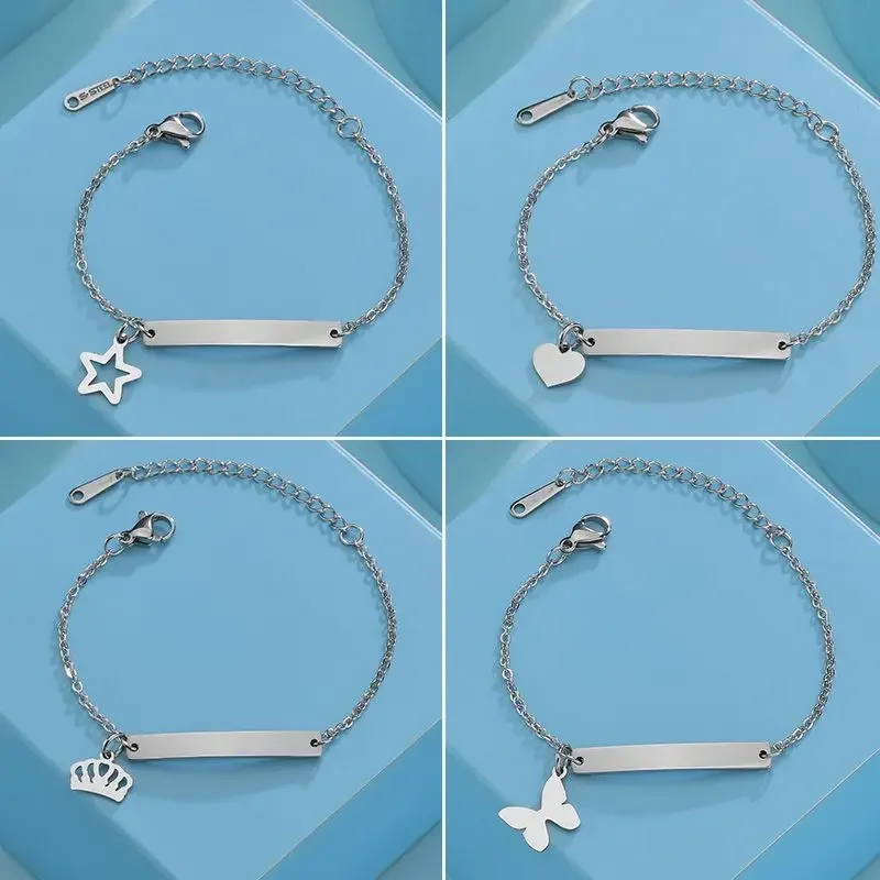 Personalized Stainless Steel Baby Custom Name Bracelet for Boy Girl Kids Laser Engrave Newborn Bangle Birthday Gift