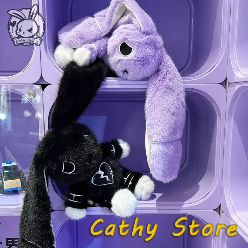 official-plushie-dreadfuls-28cm-plush-doll-rabbit-stuffed-animal-black-broken-heart-soft-decor-collect-trendy-toy-perfect-gifts