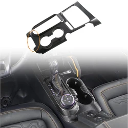 LHD! Car Accessories for Ford Bronco 2021 2022 2023 2024 2025 Carbon Fiber Printed Interior Console Gear Shift Panel Cover Trim