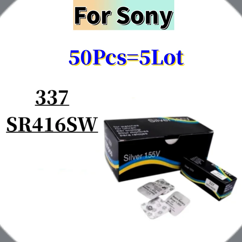 10-50Pcs Battery For SONY 337 SR416SW AG6 LR416 337A Silver Oxide Button Cell Batteries For LED Headphone Watch Batteries