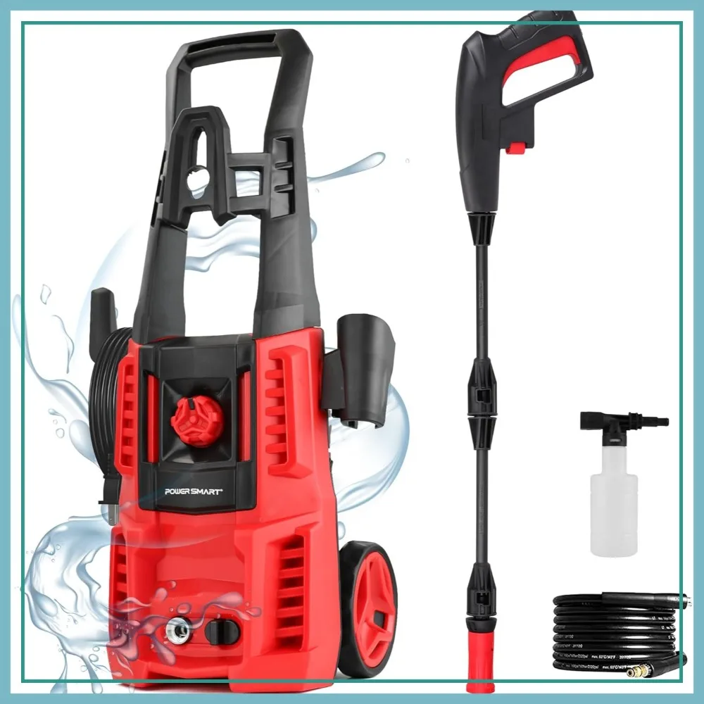 

Electric Pressure Washer 1850 PSI 3.0 GPM 23ft Hose 5" Wheels Patio Car Driveway Cleaner