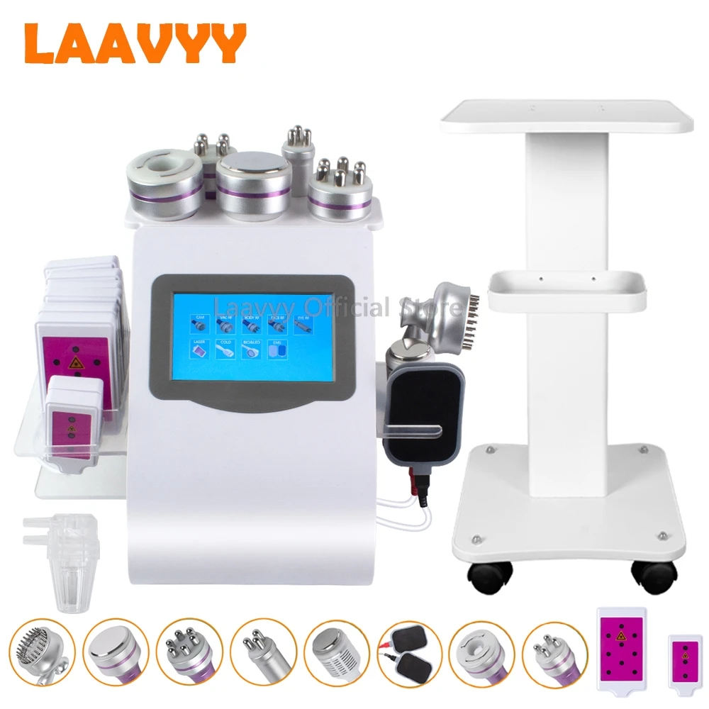 

40K 9IN1 Cavitation Ultrasonic Body Slimming Scraping Beauty Machine Facial Massager Skin Tighten Face Lifting Vacuum Suction