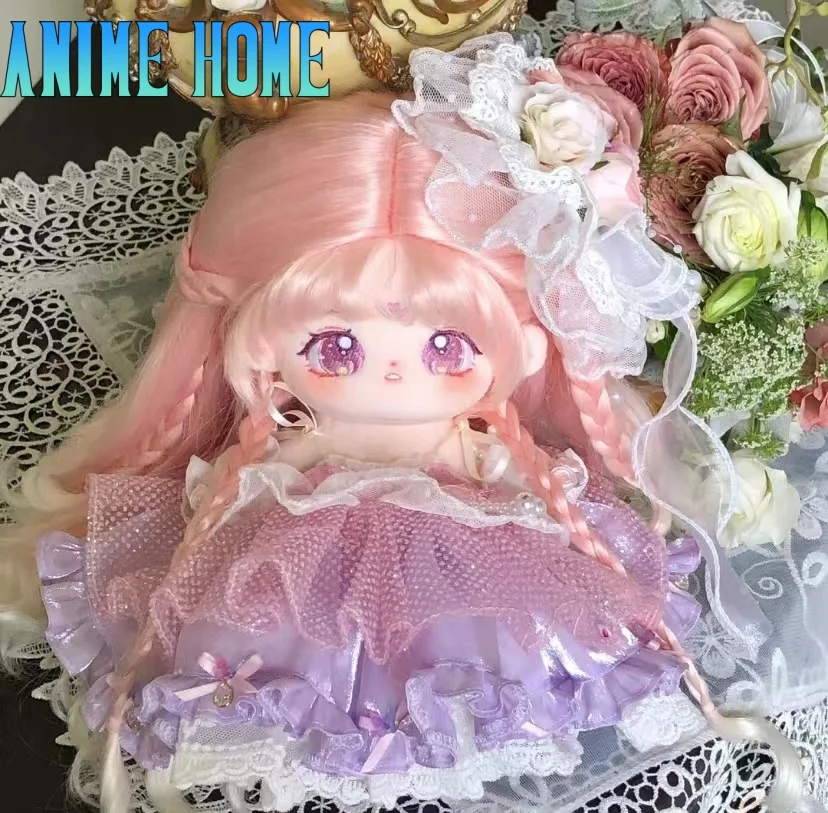 

Plushie Princess Girl Pink Hair Lolita 20cm Doll Toy Plush Skeleton Body Cosplay Original Friend Kids Gift