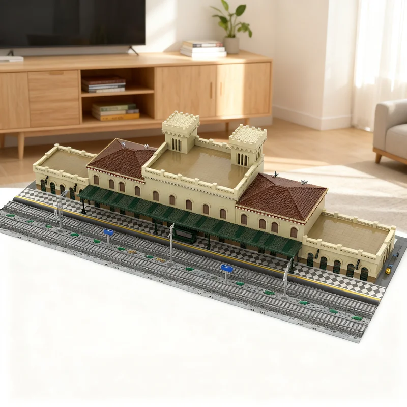 16744pcs MOC Stazione Di Taormina Giardini-Naxos City Trains Model Building Blocks Brick Assemble Birthday Creative Education