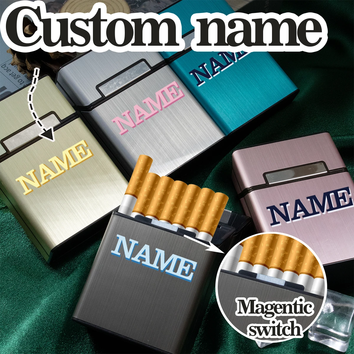 Custom Cigarette Case With Name, Personalized Cigarette Case, Customized Cigarette Storage Box, Birthday Gifts, Men's Gifts