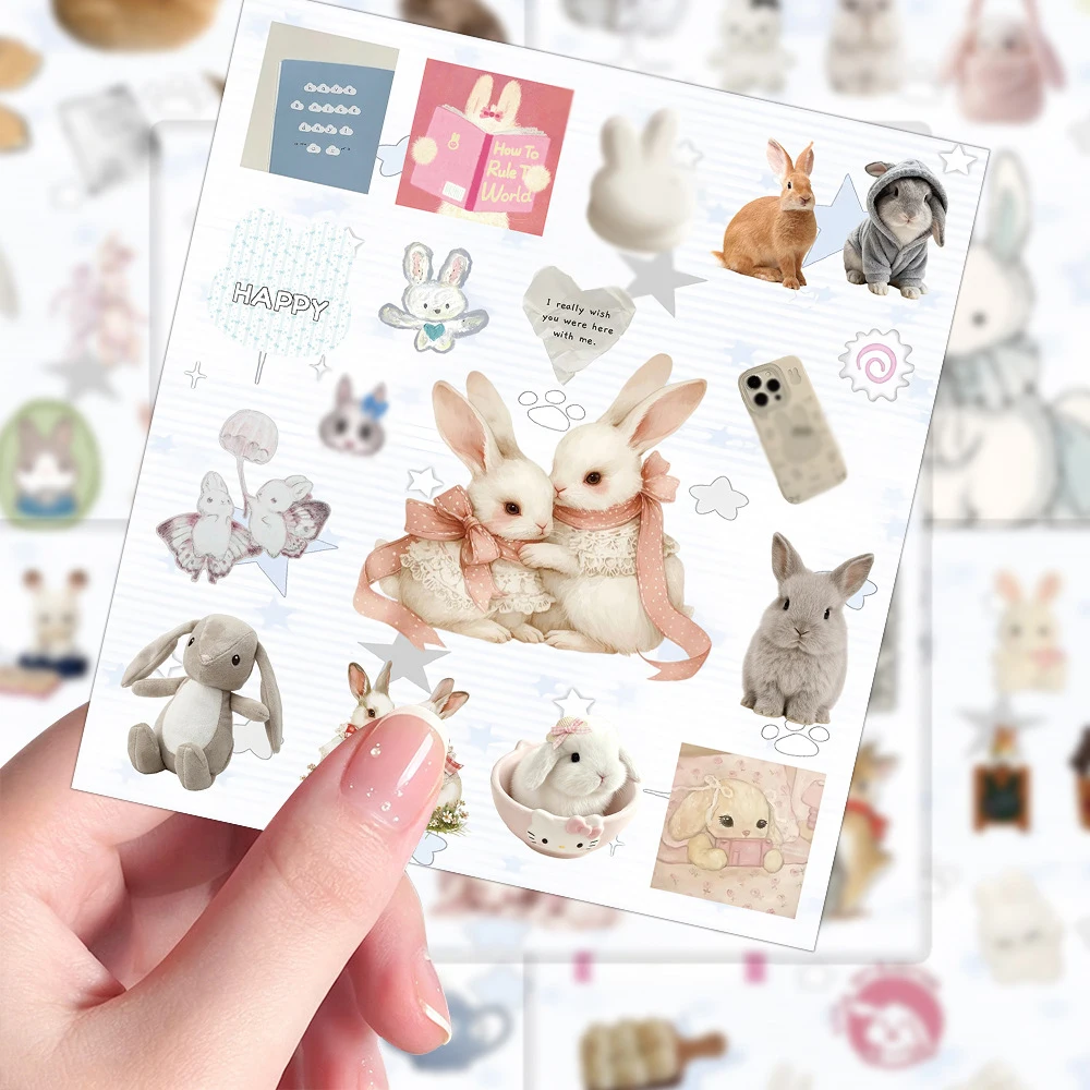 120PCS Cute Rabbit Element Cartoon Graffiti Sticker DIY Toys For Phone Bottle Travel Bag Aesthetic Decals Creative Gifts
