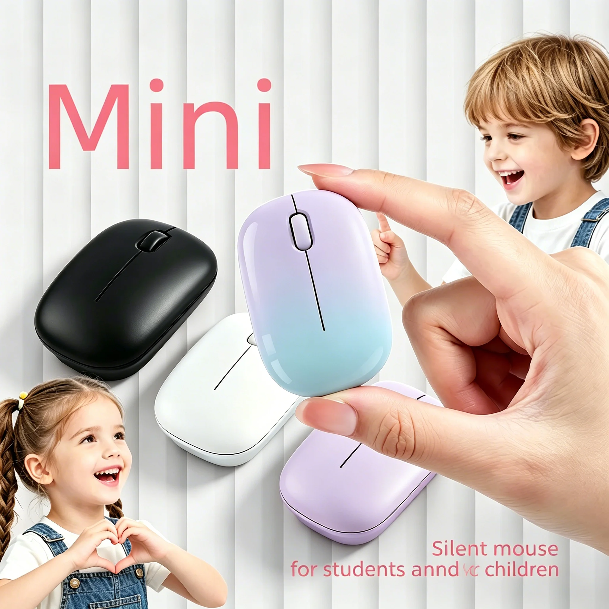 Ultra Mini 2.4G Wireless Students Children In Small Hand Mause Silent Portable Ergonomics Battery Powered Mouse For Laptop PC