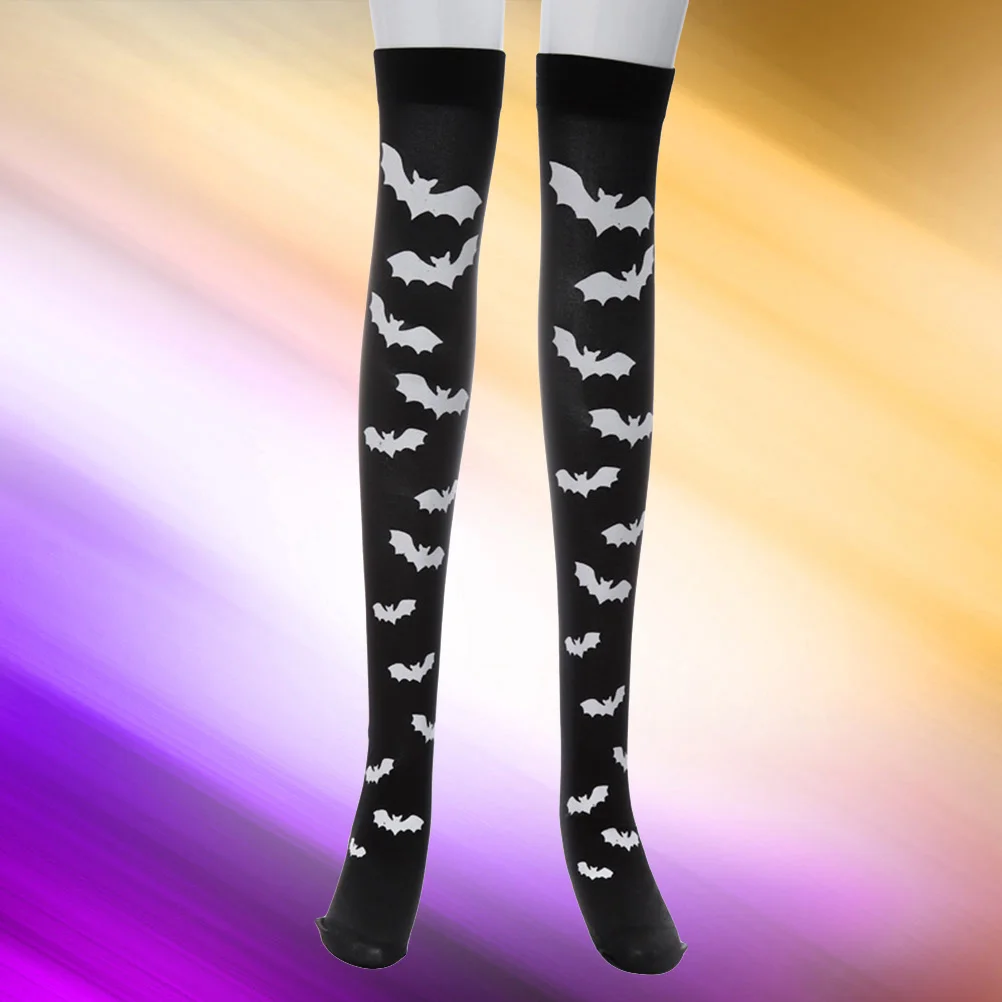 Bat Hosiery Halloween Cosplay Socks Dress Stockings for Girls over Knee Bats High Make up