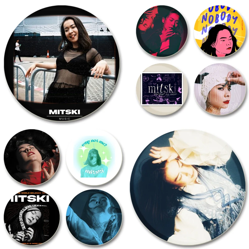 Singer-songwriter Mitski Brooches Classic Music Album Badge Handmade Creative Lapel Pins for Backpack Collar Jewelry Accessories